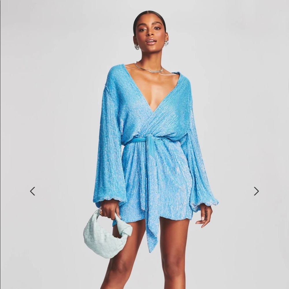 Retrofete Gabrielle Robe Dress Blue Rainbow M